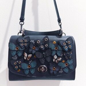 Coach Blue and Teal Butterfly Crossbody Bag